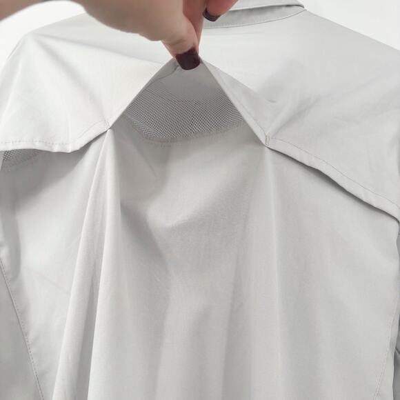 Men’s XXL Grey Fishing Shirt Button Down Vented Back Hiking Outdoor Travel Top‎ - Picture 8 of 9